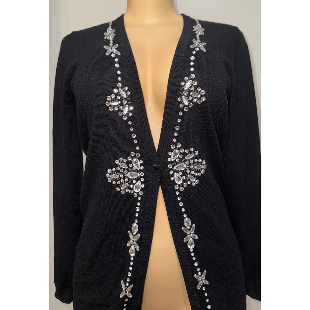 Moda‎ International wome's Black silk/cashmere cardigan size /S